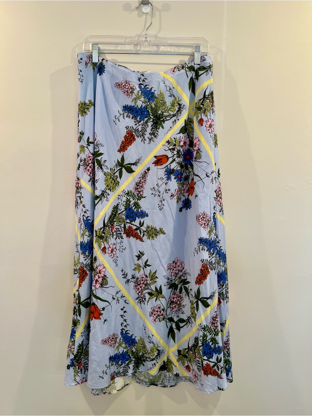 Abercrombie Fitch Blue Floral Maxi Skirt Womens Large New Lined Summer